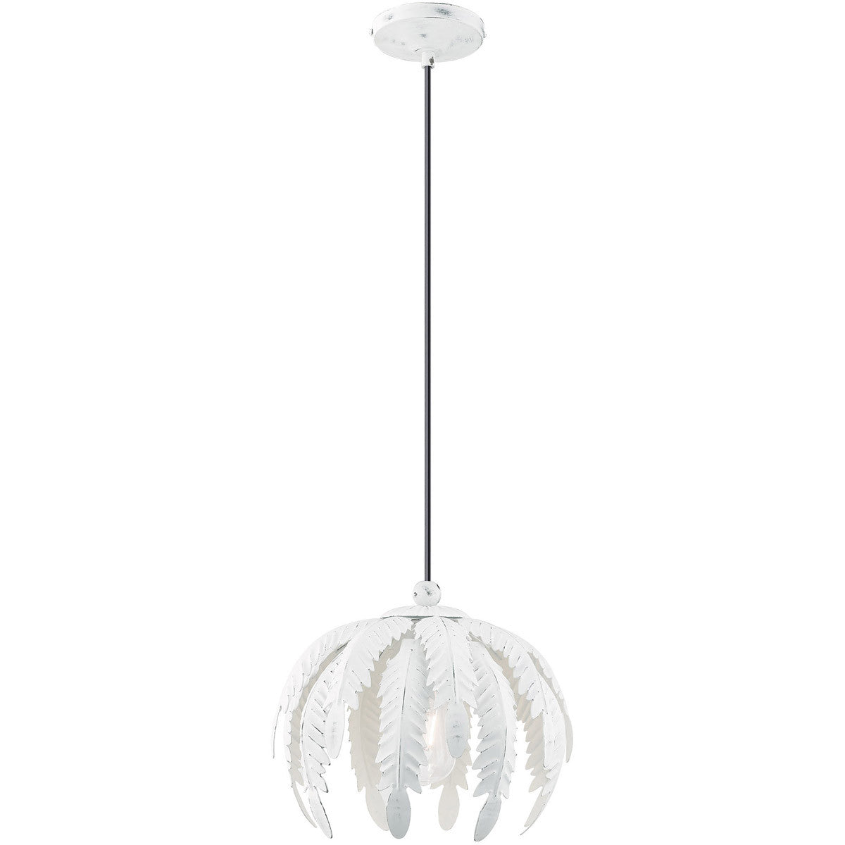 Livex Lighting Acanthus Collection 1 Lt Antique White Mini Pendant in Antique White 41231-60