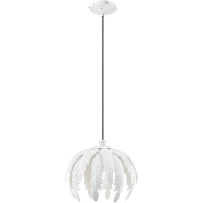 Livex Lighting Acanthus Collection 1 Lt Antique White Mini Pendant in Antique White 41231-60