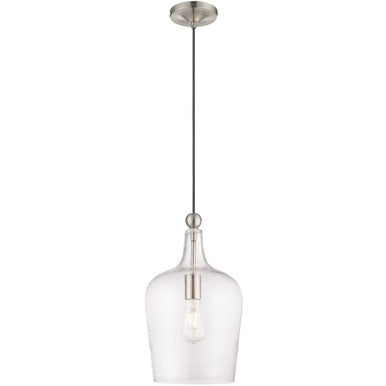 Livex Lighting Art Glass Mini Pendants Collection 1 Lt Brushed Nickel Mini Pendant in Brushed Nickel 41237-91