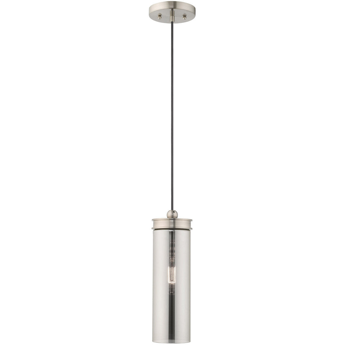 Livex Lighting Art Glass Mini Pendants Collection 1 Lt Brushed Nickel Mini Pendant in Brushed Nickel 41241-91