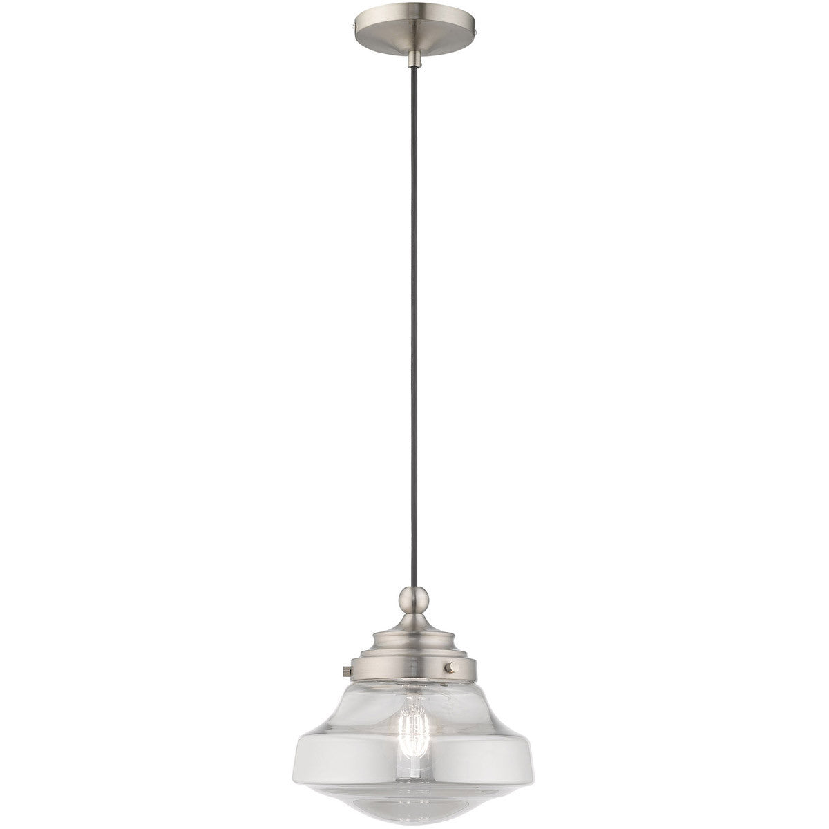 Livex Lighting Art Glass Mini Pendants Collection 1 Lt Brushed Nickel Mini Pendant in Brushed Nickel 41242-91