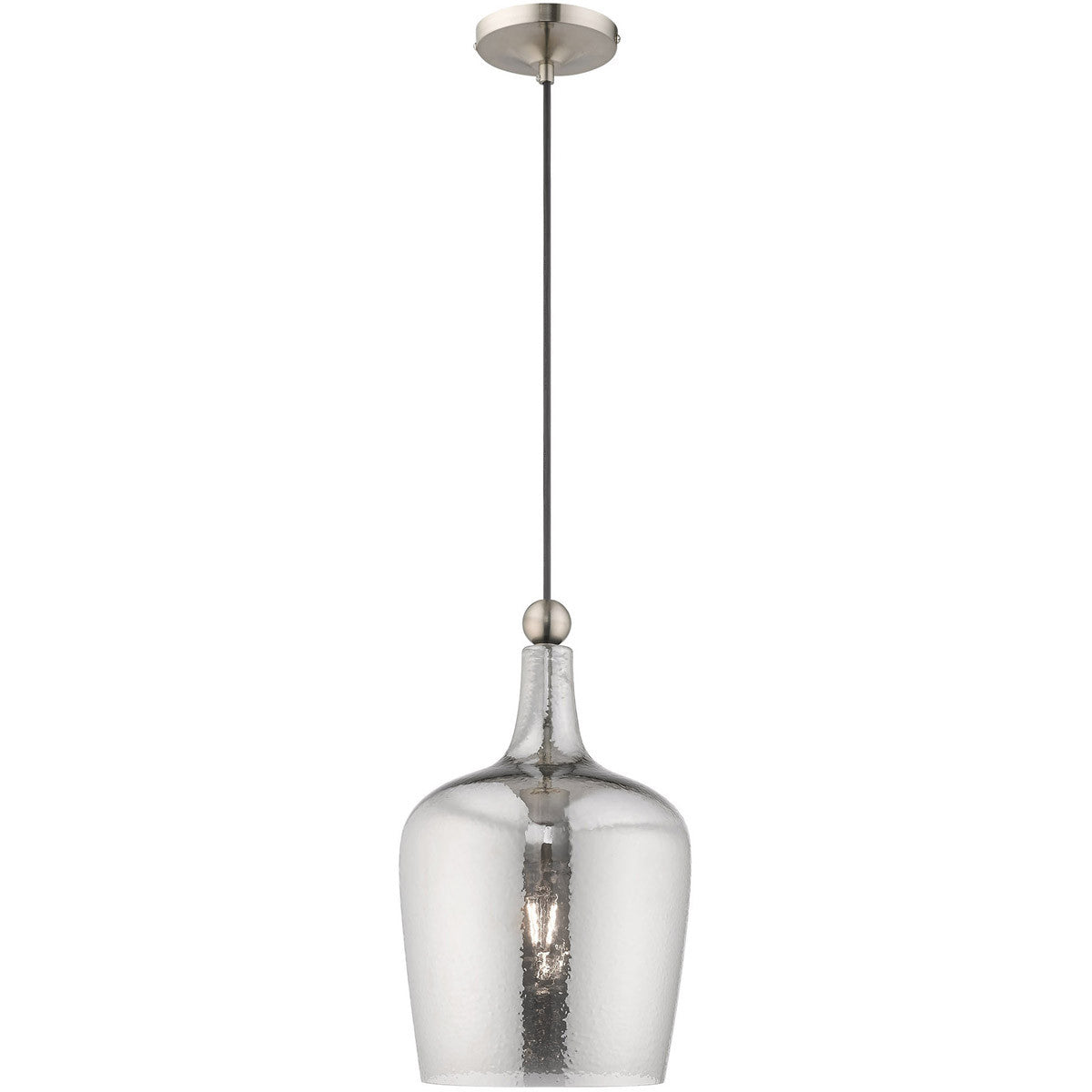 Livex Lighting Art Glass Mini Pendants Collection 1 Lt Brushed Nickel Mini Pendant in Brushed Nickel 41244-91