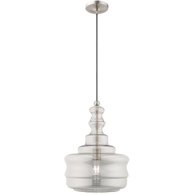 Livex Lighting Art Glass Mini Pendants Collection 1 Lt Brushed Nickel Mini Pendant in Brushed Nickel 41246-91