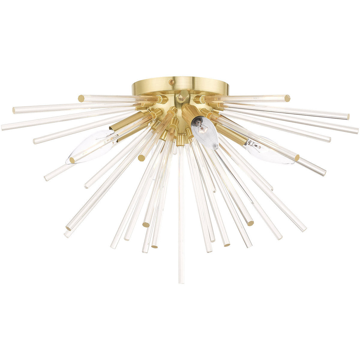 Livex Lighting Utopia Collection 4 Lt Satin Brass Ceiling Mount in Satin Brass 41250-12