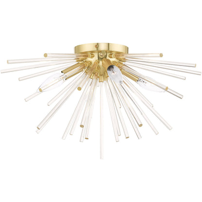 Livex Lighting Utopia Collection 4 Lt Satin Brass Ceiling Mount in Satin Brass 41250-12