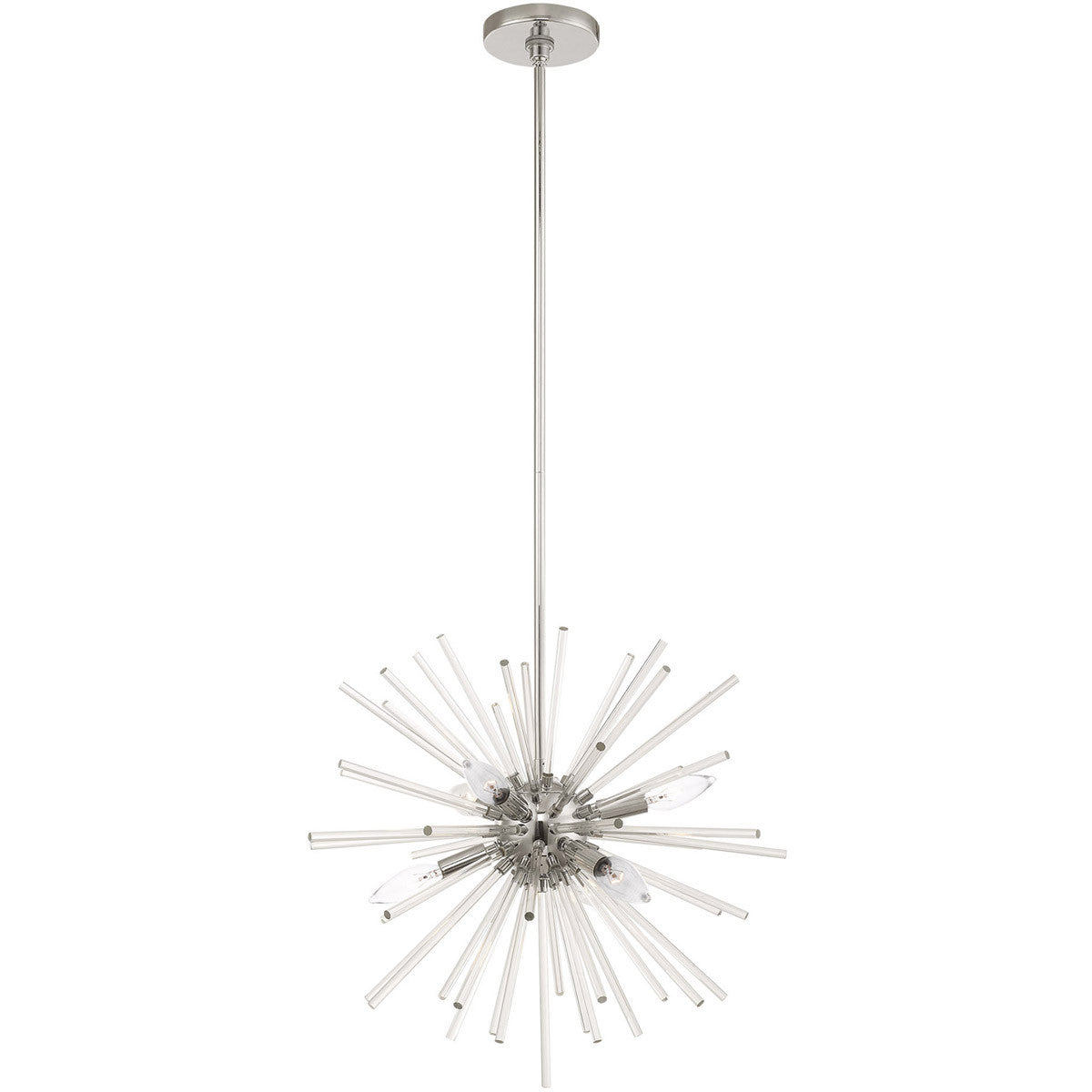 Livex Lighting Utopia Collection 6 Lt Polished Chrome Pendant Chandelier in Polished Chrome 41254-05