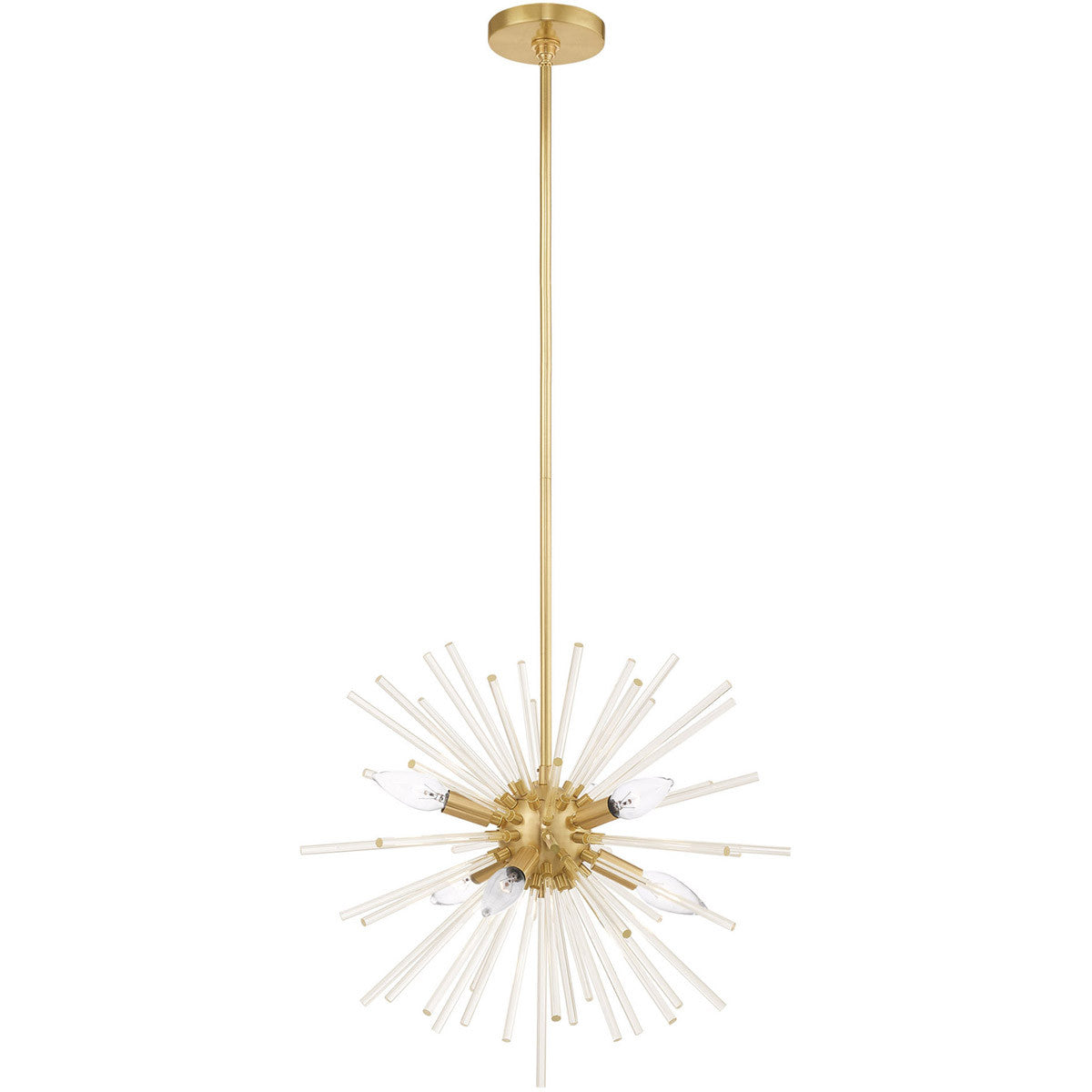 Livex Lighting Utopia Collection 6 Lt Satin Brass Pendant Chandelier in Satin Brass 41254-12