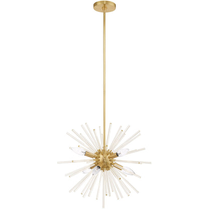 Livex Lighting Utopia Collection 6 Lt Satin Brass Pendant Chandelier in Satin Brass 41254-12