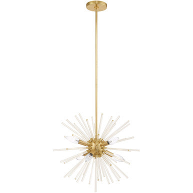 Livex Lighting Utopia Collection 6 Lt Satin Brass Pendant Chandelier in Satin Brass 41254-12