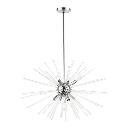 Livex Lighting Utopia Collection  9 Light Polished Chrome Large Pendant Chandelier in Polished Chrome 41255-05