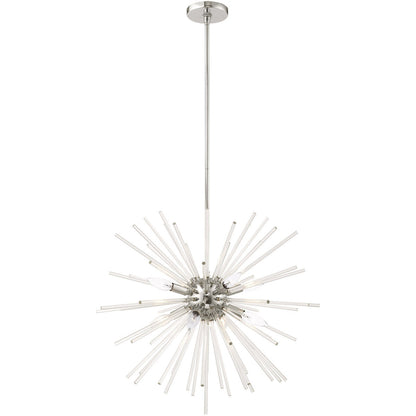 Livex Lighting Utopia Collection 8 Lt Polished Chrome Pendant Chandelier in Polished Chrome 41256-05