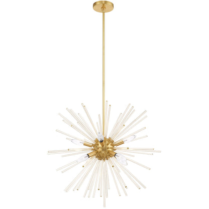 Livex Lighting Utopia Collection 8 Lt Satin Brass Pendant Chandelier in Satin Brass 41256-12