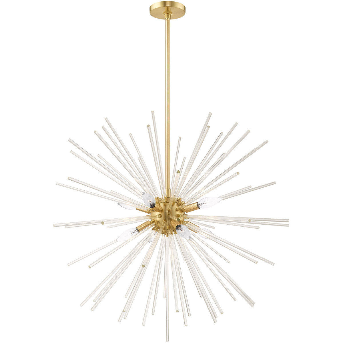 Livex Lighting Utopia Collection 8 Lt Satin Brass Pendant Chandelier in Satin Brass 41258-12