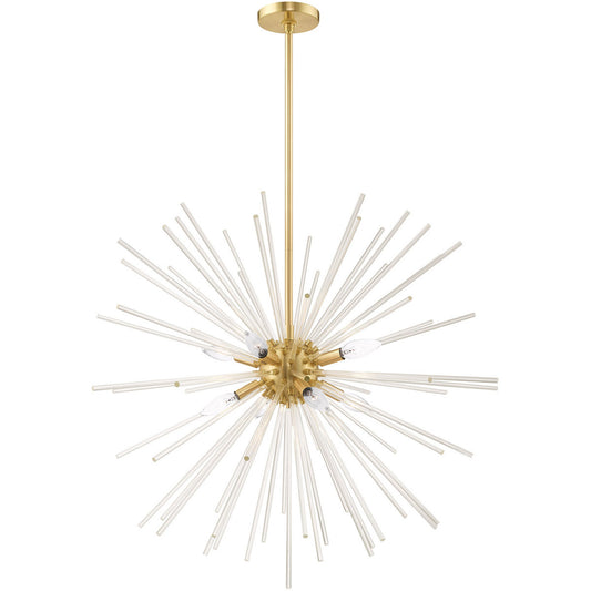 Livex Lighting Utopia Collection 8 Lt Satin Brass Pendant Chandelier in Satin Brass 41258-12