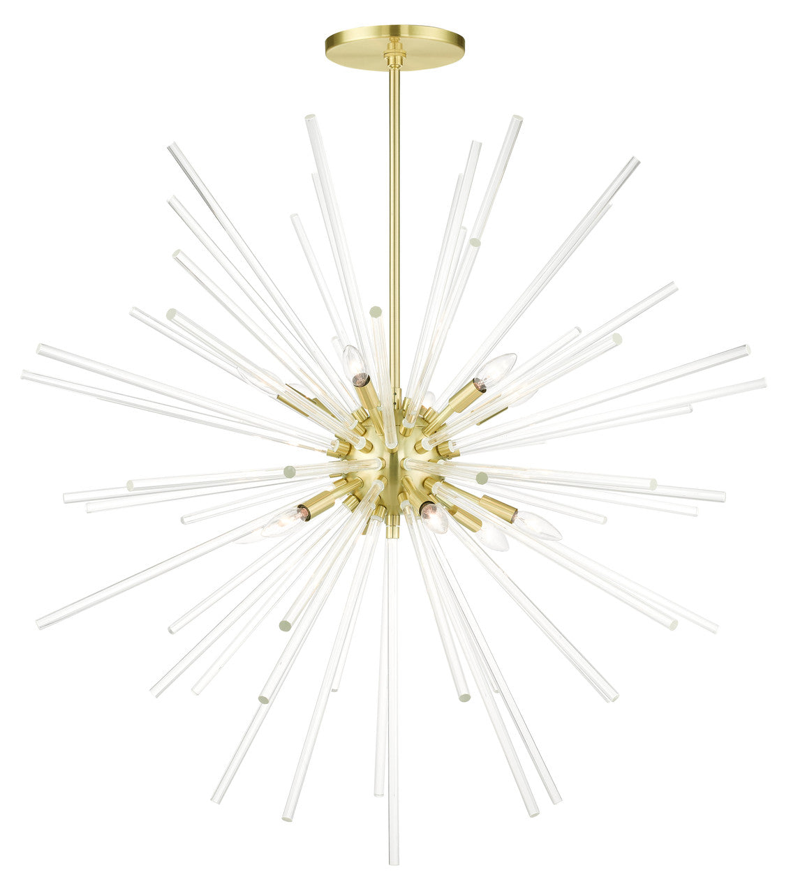 Livex Lighting Utopia Collection  12 Light Satin BrassFoyer Pendant Chandelier in Satin Brass  41259-12