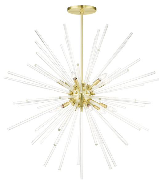 Livex Lighting Utopia Collection  12 Light Satin BrassFoyer Pendant Chandelier in Satin Brass  41259-12