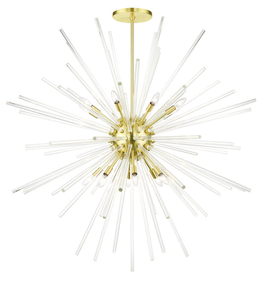 Livex Lighting Utopia Collection  16 Light Satin BrassFoyer Pendant Chandelier in Satin Brass  41260-12