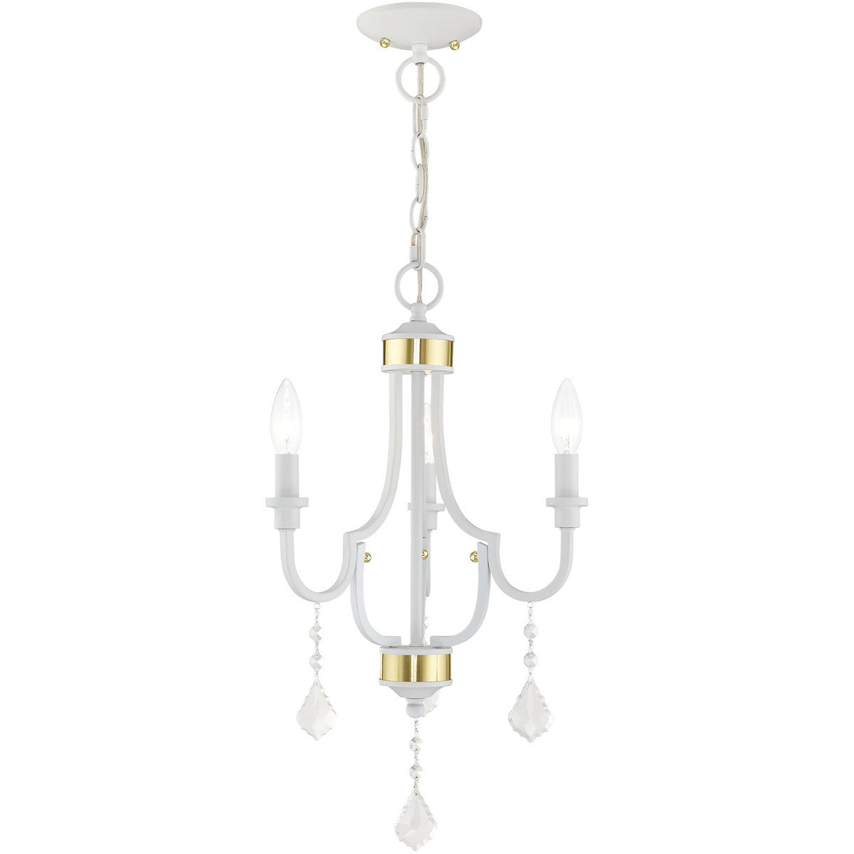 Livex Lighting Glendale Collection 3 Lt White Mini Chandelier in White 41273-03