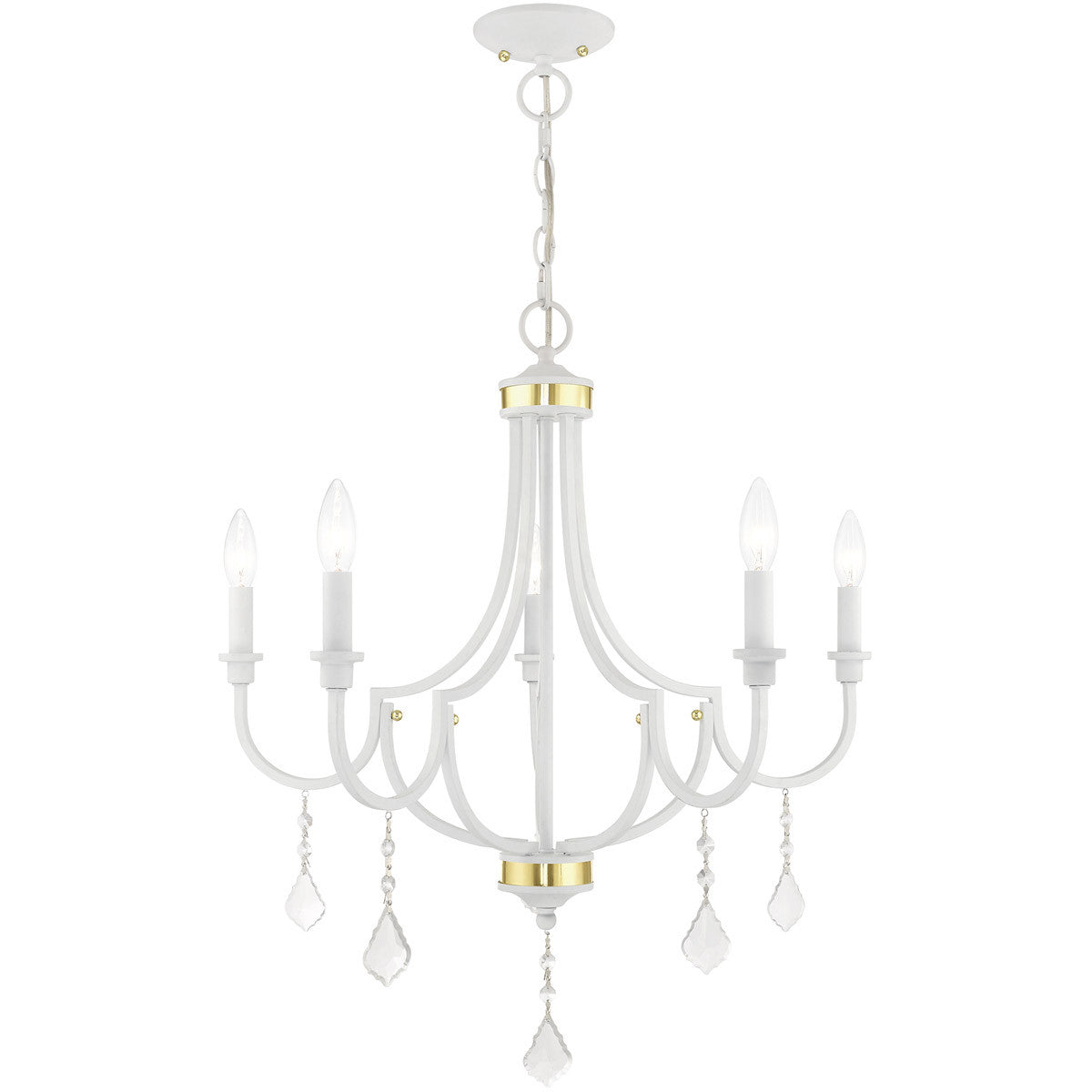 Livex Lighting Glendale Collection 5 Lt White Chandelier in White 41275-03