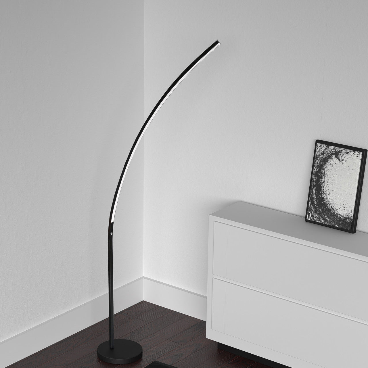 Dainolite 22W LED Floor Lamp Matte Black Finish 412LEDF-MB