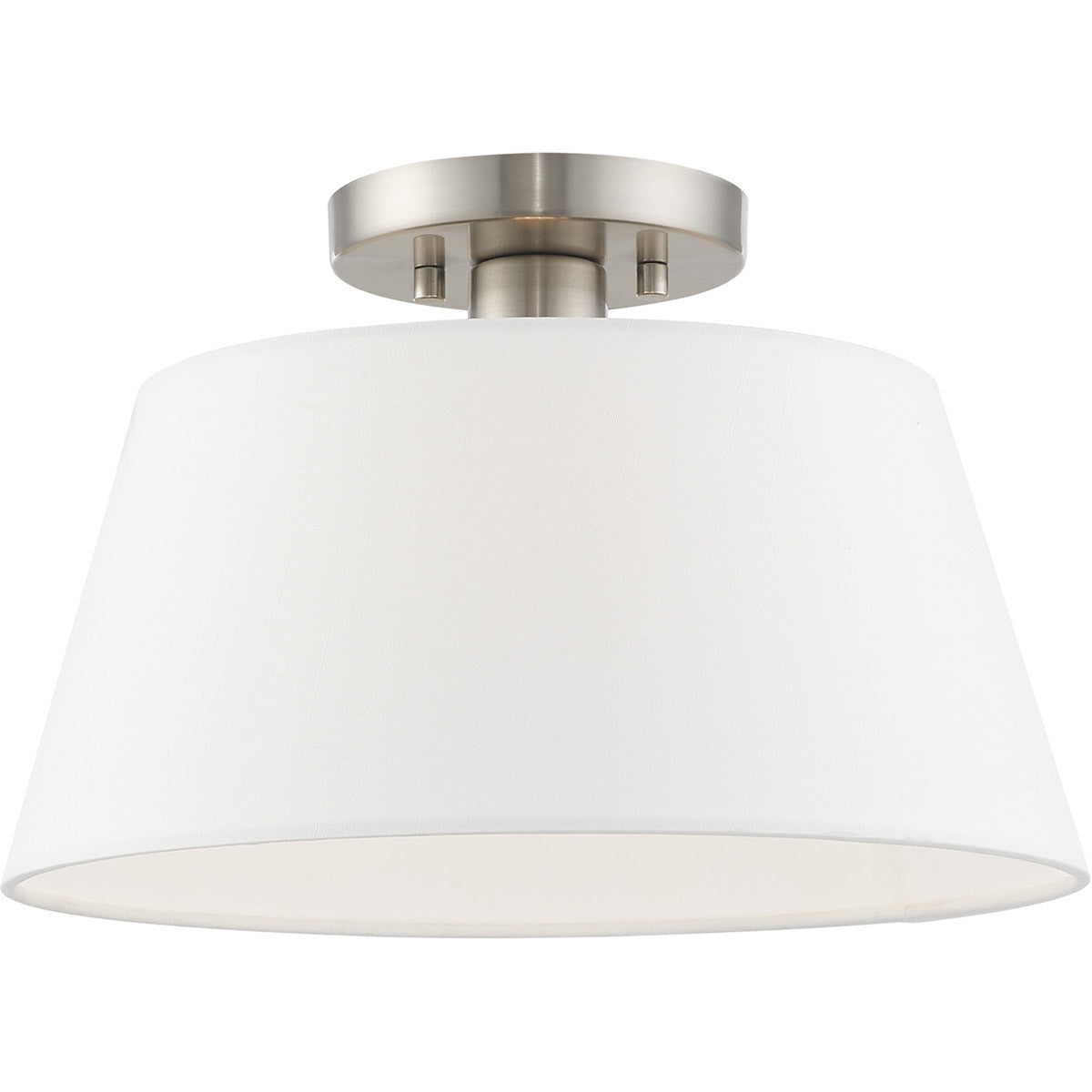 Livex Lighting Belclaire Collection 1 Lt Brushed Nickel Ceiling Mount in Brushed Nickel 41312-91