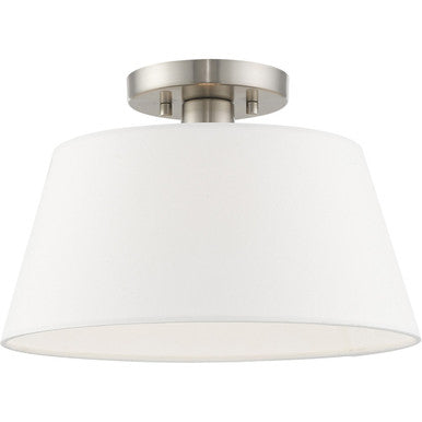 Livex Lighting Belclaire Collection 1 Lt Brushed Nickel Ceiling Mount in Brushed Nickel 41312-91