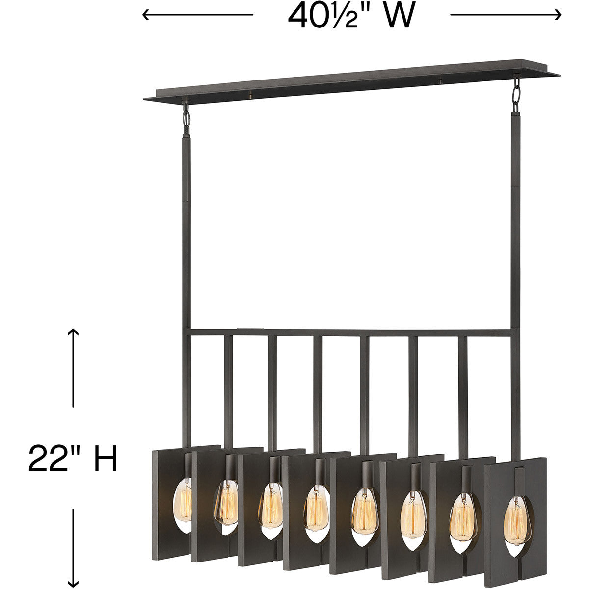 Hinkley Lighting Ludlow Eight Light Linear Brushed Graphite 41315BGR