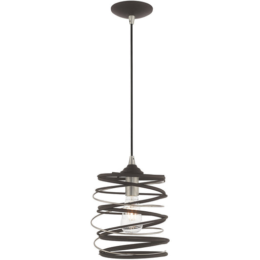 Livex Lighting Geometric Shade Mini Pendants Collection 1 Lt Bronze Mini Pendant in Bronze 41320-07