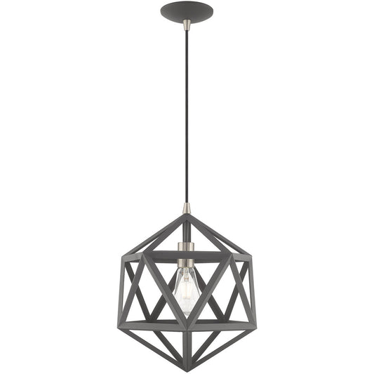 Livex Lighting Geometric Shade Mini Pendants Collection 1 Lt Scandinavian Gray Mini Pendant in Scandinavian Gray 41328-76