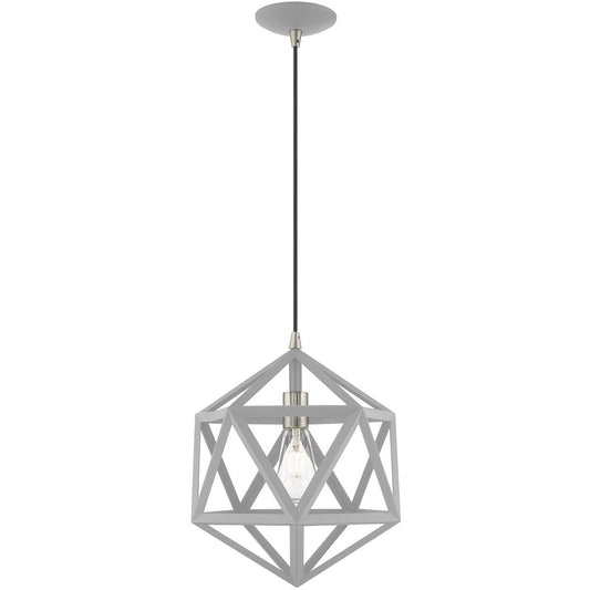 Livex Lighting Geometric Shade Mini Pendants Collection 1 Lt Nordic Gray Mini Pendant in Nordic Gray 41328-80