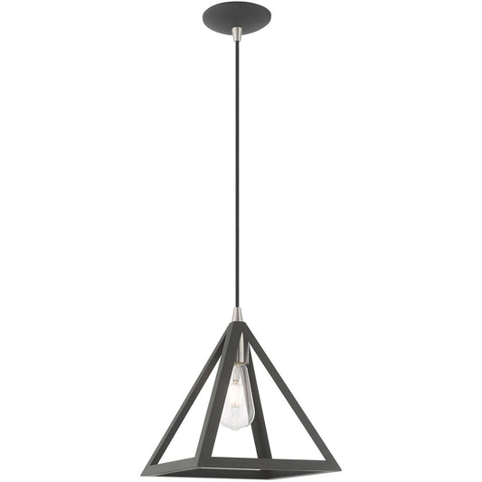 Livex Lighting Geometric Shade Mini Pendants Collection 1 Lt Scandinavian Gray Mini Pendant in Scandinavian Gray 41329-76