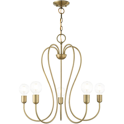 Livex Lighting Lucerne Collection 5 Lt Antique Brass Chandelier  in Antique Brass 41365-01