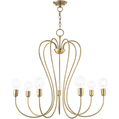 Livex Lighting Lucerne Collection 7 Lt Antique Brass Chandelier  in Antique Brass 41367-01