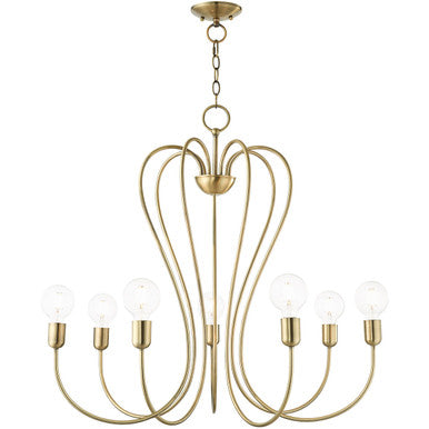 Livex Lighting Lucerne Collection 7 Lt Antique Brass Chandelier  in Antique Brass 41367-01