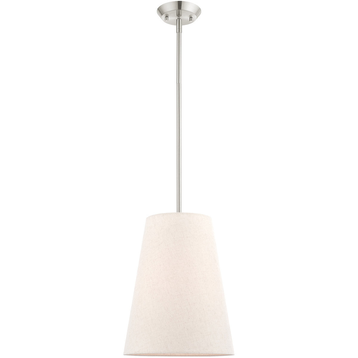 Livex Lighting Prato Collection 1 Lt Brushed Nickel Shaded Chandelier  in Brushed Nickel 41387-91