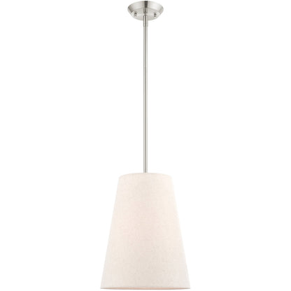 Livex Lighting Prato Collection 1 Lt Brushed Nickel Shaded Chandelier  in Brushed Nickel 41387-91