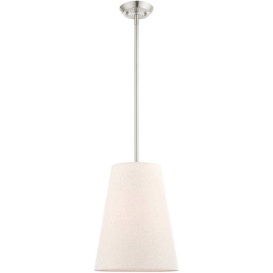 Livex Lighting Prato Collection 1 Lt Brushed Nickel Shaded Chandelier  in Brushed Nickel 41387-91