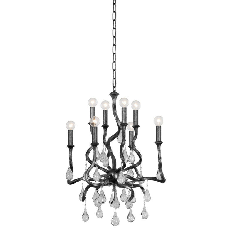 Corbett Lighting Aveline Chandelier in Black Silver Leaf 414-23-BSL