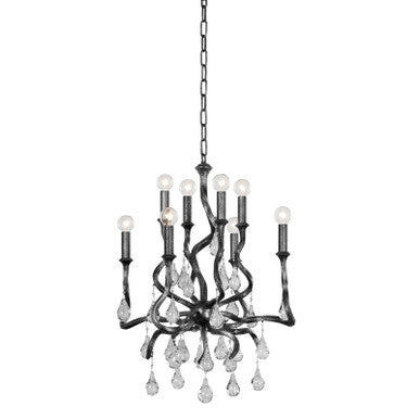 Corbett Lighting Aveline Chandelier in Black Silver Leaf 414-23-BSL