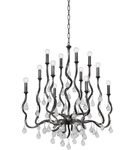 Corbett Lighting Aveline 12 Light Chandelier in Steel 414-34-BSL