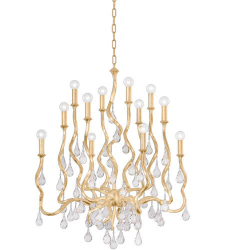 Corbett Lighting Aveline 12 Light Chandelier in Steel 414-34-GL