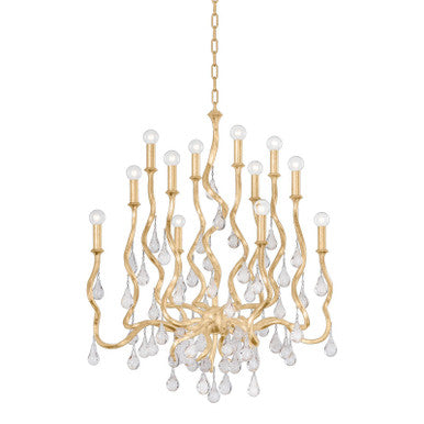 Corbett Lighting Aveline Chandelier in Gold Leaf 414-34-GL