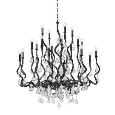 Corbett Lighting Aveline Chandelier in Black Silver Leaf 414-48-BSL