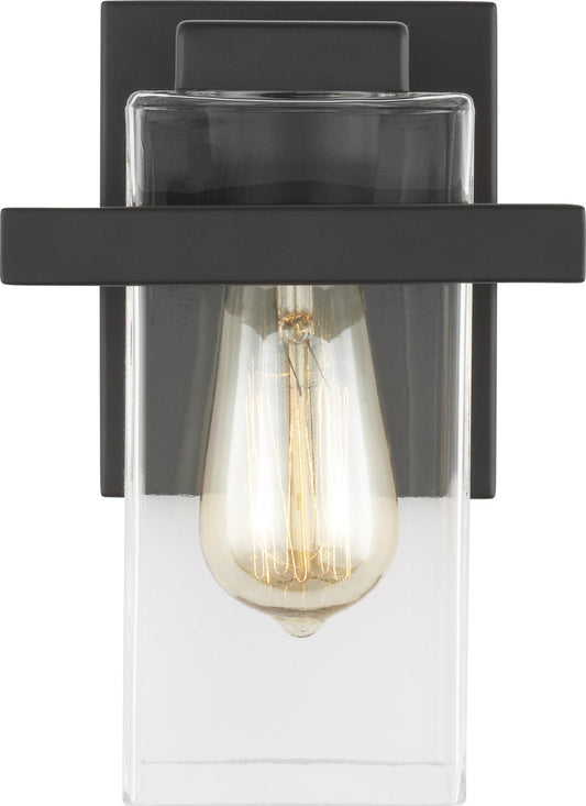 Sea Gull Lighting Mitte One Light Wall / Bath Sconce Midnight Black 4141501-112