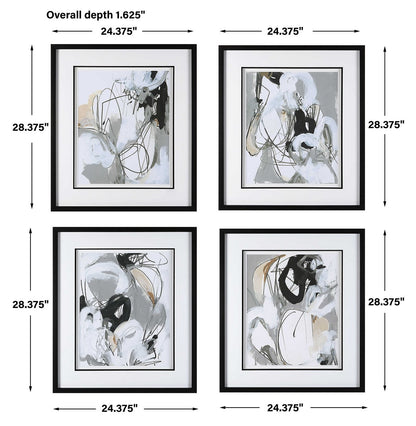 Uttermost Tangled Threads Abstract Framed Prints S/4 41419