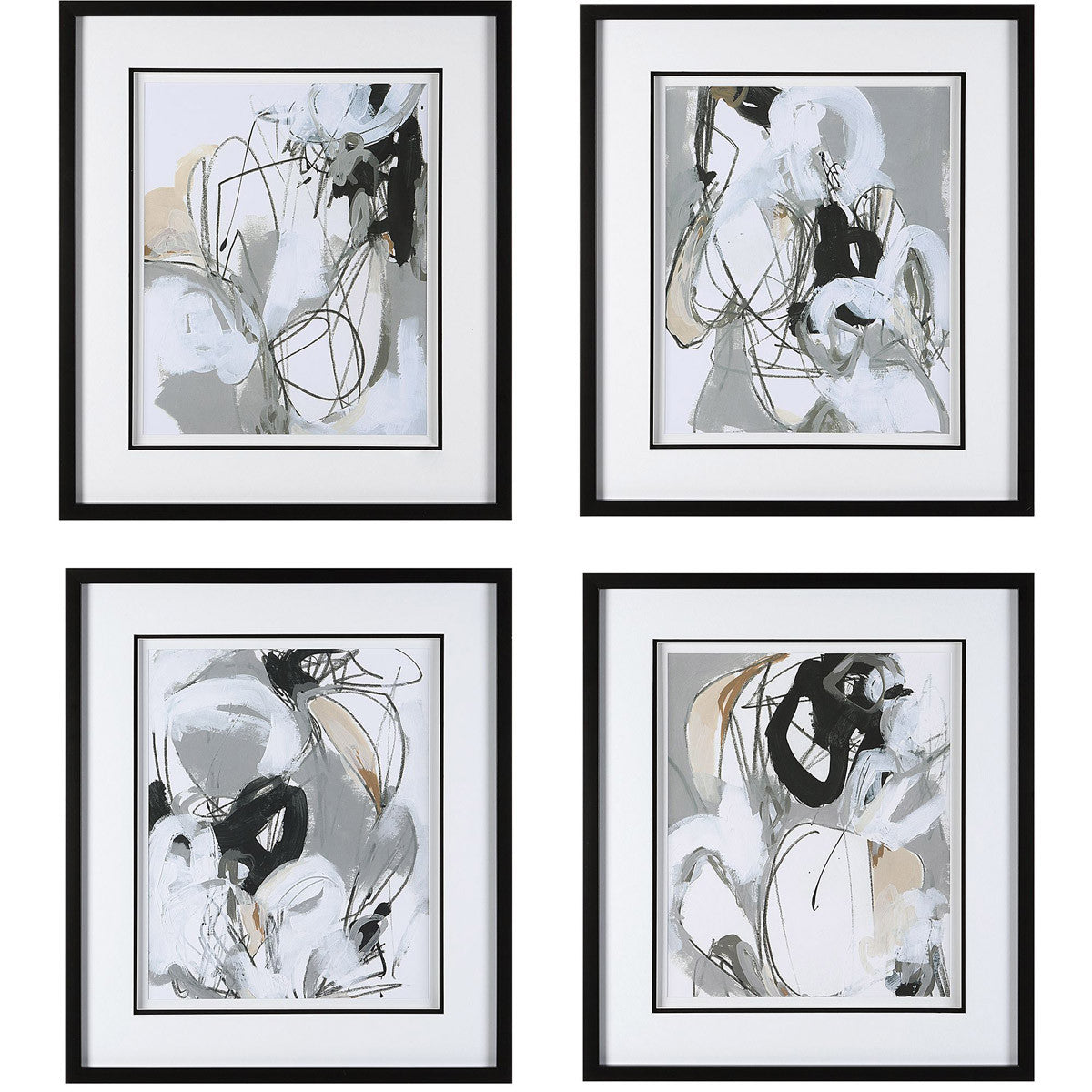 Uttermost Tangled Threads Abstract Framed Prints S/4 41419