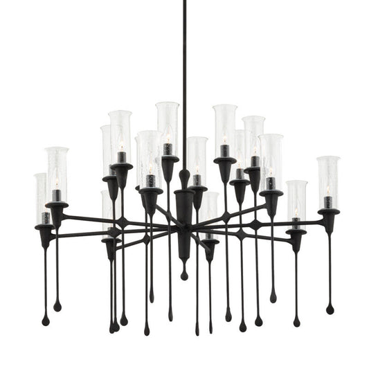 Hudson Valley Lighting Chisel Chandelier in Black Iron 4142-BI