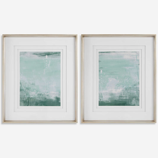 Uttermost Coastal Patina Modern Framed Prints S/2 41439