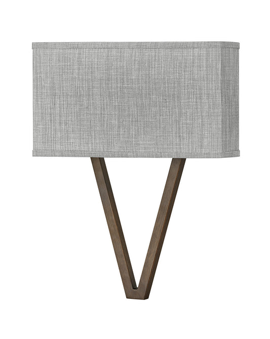 Hinkley Lighting Vector Heathered Gray Two Light Sconce Walnut 41503WL