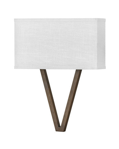 Hinkley Lighting Vector Off White Two Light Sconce Walnut 41504WL